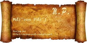 Mózes Pál névjegykártya